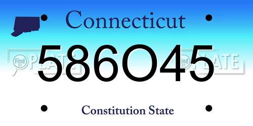 586O45 Connecticut License Plate