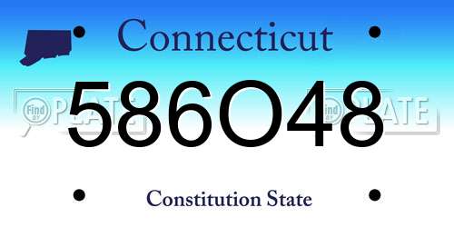 586O48 Connecticut License Plate