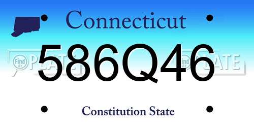 586Q46 Connecticut License Plate