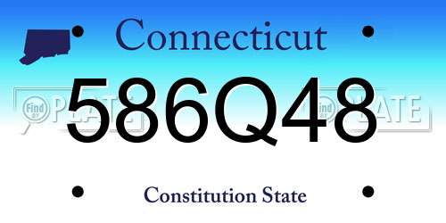 586Q48 Connecticut License Plate