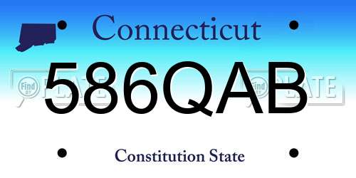 586QAB Connecticut License Plate