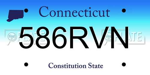 586RVN Connecticut License Plate