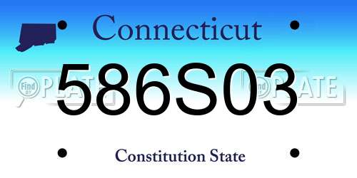 586S03 Connecticut License Plate