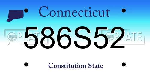 586S52 Connecticut License Plate