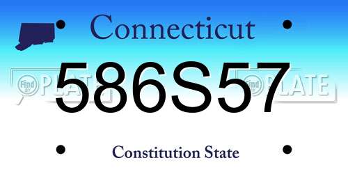 586S57 Connecticut License Plate