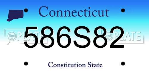 586S82 Connecticut License Plate