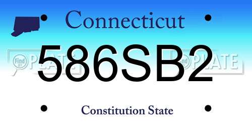586SB2 Connecticut License Plate