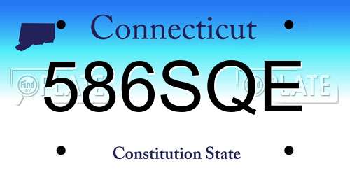 586SQE Connecticut License Plate