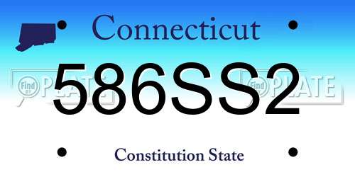 586SS2 Connecticut License Plate