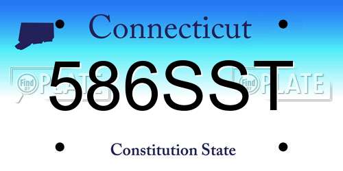 586SST Connecticut License Plate