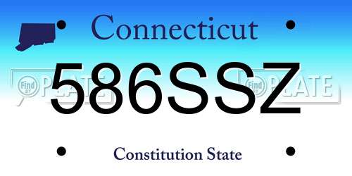 586SSZ Connecticut License Plate