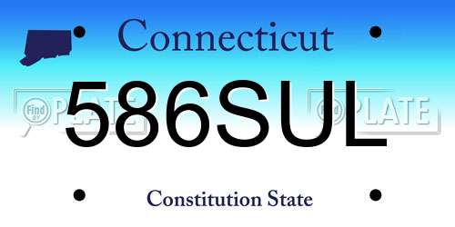 586SUL Connecticut License Plate