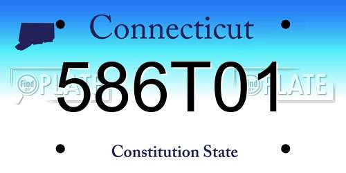 586T01 Connecticut License Plate