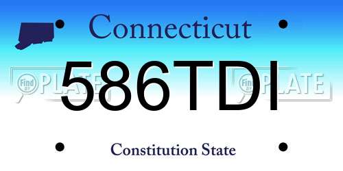586TDI Connecticut License Plate