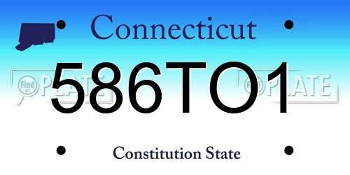 586TO1 Connecticut License Plate