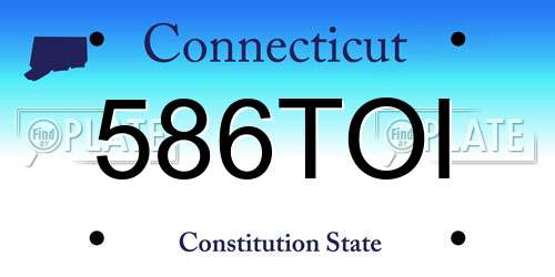 586TOI Connecticut License Plate