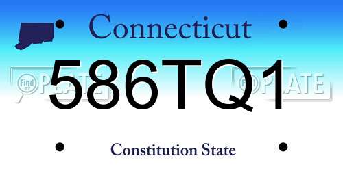 586TQ1 Connecticut License Plate