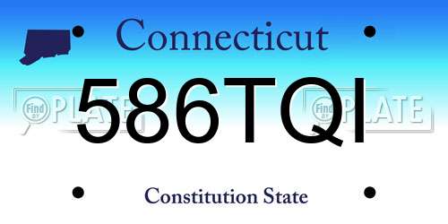 586TQI Connecticut License Plate