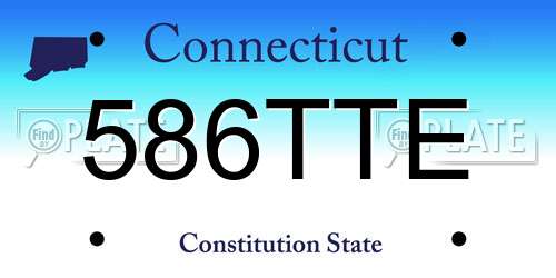 586TTE Connecticut License Plate