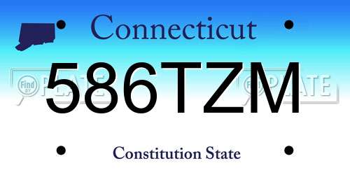 586TZM Connecticut License Plate