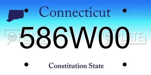 586W00 Connecticut License Plate