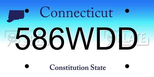 586WDD Connecticut License Plate