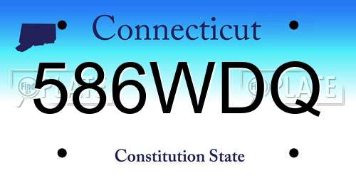 586WDQ Connecticut License Plate