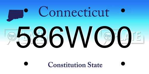 586WO0 Connecticut License Plate