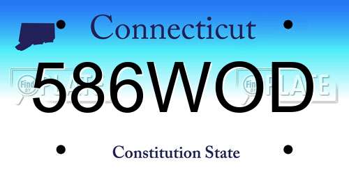 586WOD Connecticut License Plate