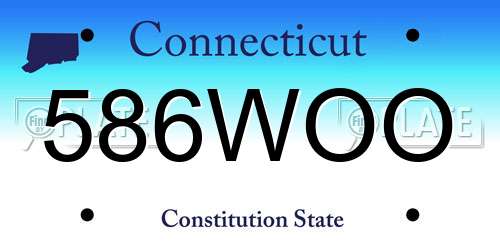 586WOO Connecticut License Plate