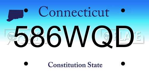 586WQD Connecticut License Plate