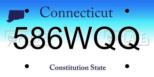 586WQQ Connecticut License Plate