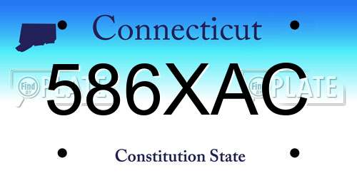 586XAC Connecticut License Plate