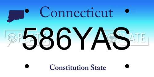 586YAS Connecticut License Plate