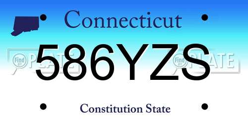 586YZS Connecticut License Plate