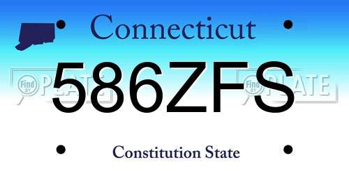 586ZFS Connecticut License Plate