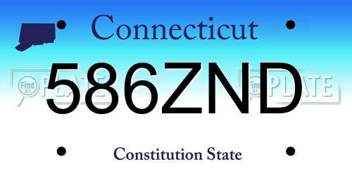 586ZND Connecticut License Plate