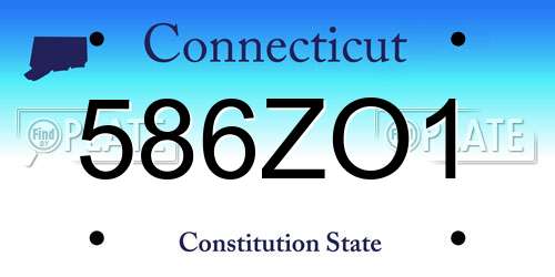 586ZO1 Connecticut License Plate