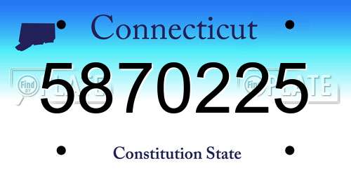 5870225 Connecticut License Plate