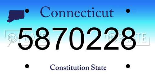 5870228 Connecticut License Plate
