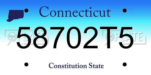 58702T5 Connecticut License Plate