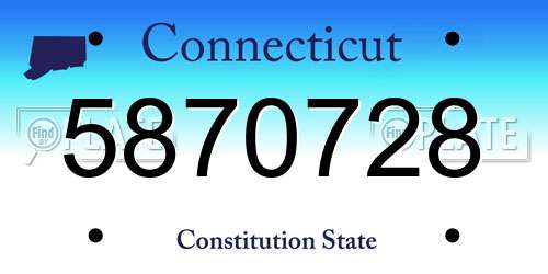 5870728 Connecticut License Plate