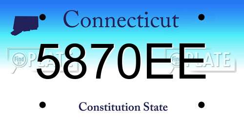 5870EE Connecticut License Plate