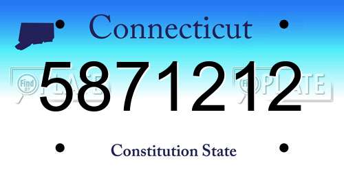 5871212 Connecticut License Plate