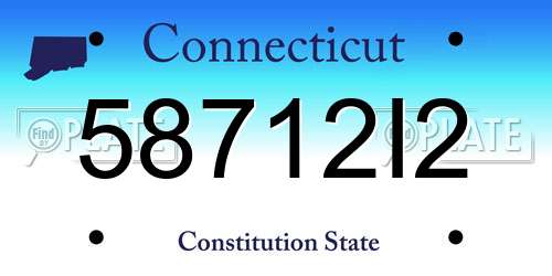 58712I2 Connecticut License Plate