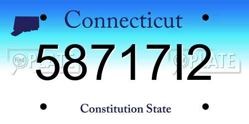 58717I2 Connecticut License Plate