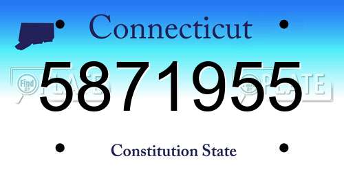 5871955 Connecticut License Plate