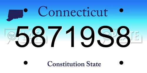 58719S8 Connecticut License Plate