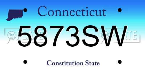 5873SW Connecticut License Plate
