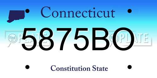 5875BO Connecticut License Plate